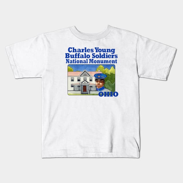 Charles Young Buffalo Soldiers National Monument, Ohio Kids T-Shirt by MMcBuck